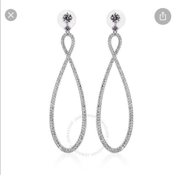 Swarovski Infinity Hoop Pierced Earrings, White, Rhodium plated BNWT - Picture 5 of 6